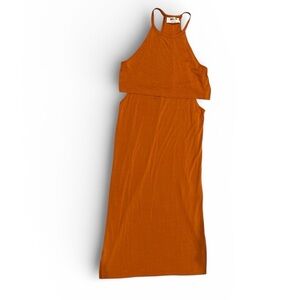 Double Zero Burnt Orange Cutout Midi Dress Women’s Size Small Like New